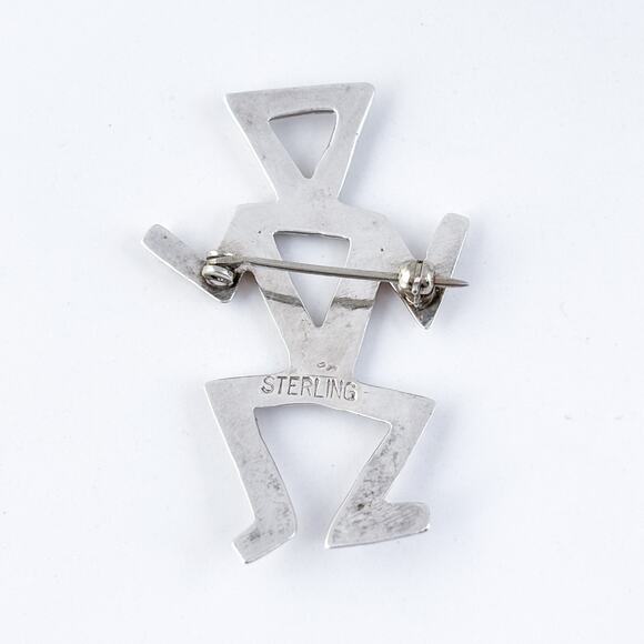 Vintage Native American Navajo Sterling Silver 925 Kachina Pin Brooch - Picture 4 of 7